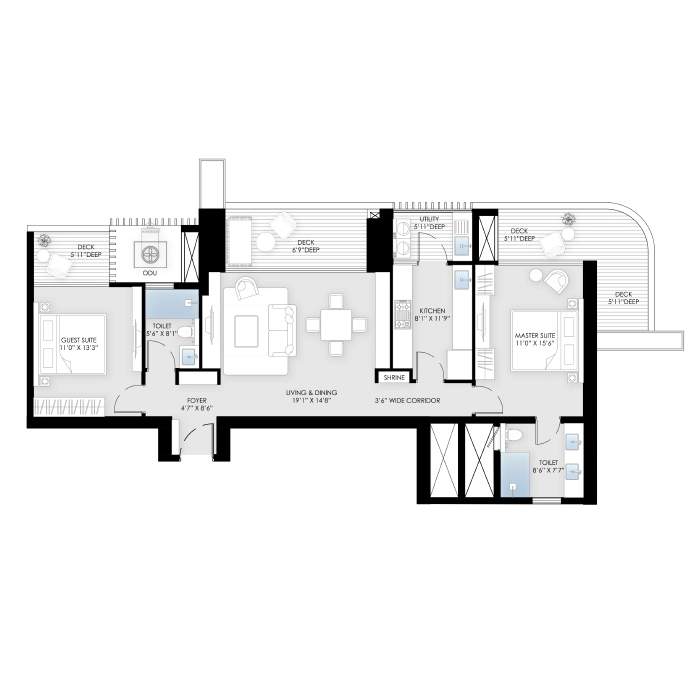 BPTP Verti Greens Floor Plan 3 BHK